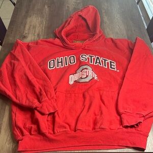 Vintage Bug Ball Sports Ohio State  Red Athletic Hoodie